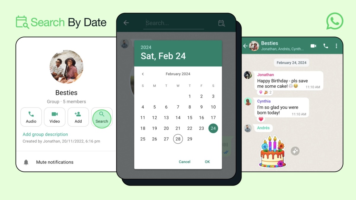 يمكنك الآن البحث في رسائل WhatsApp حسب التاريخ على نظام Android أيضًا
