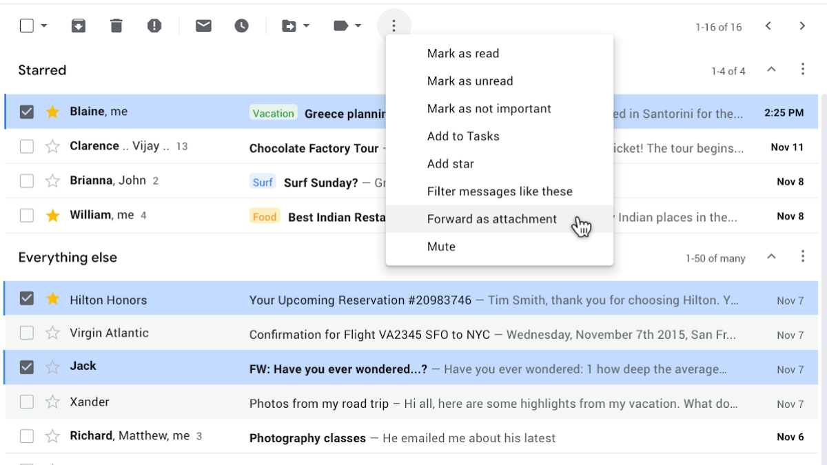 كيفية إرسال رسائل بريد إلكتروني متعددة كمرفقات في Gmail كيفية إرسال رسائل بريد إلكتروني متعددة كمرفقات في Gmail