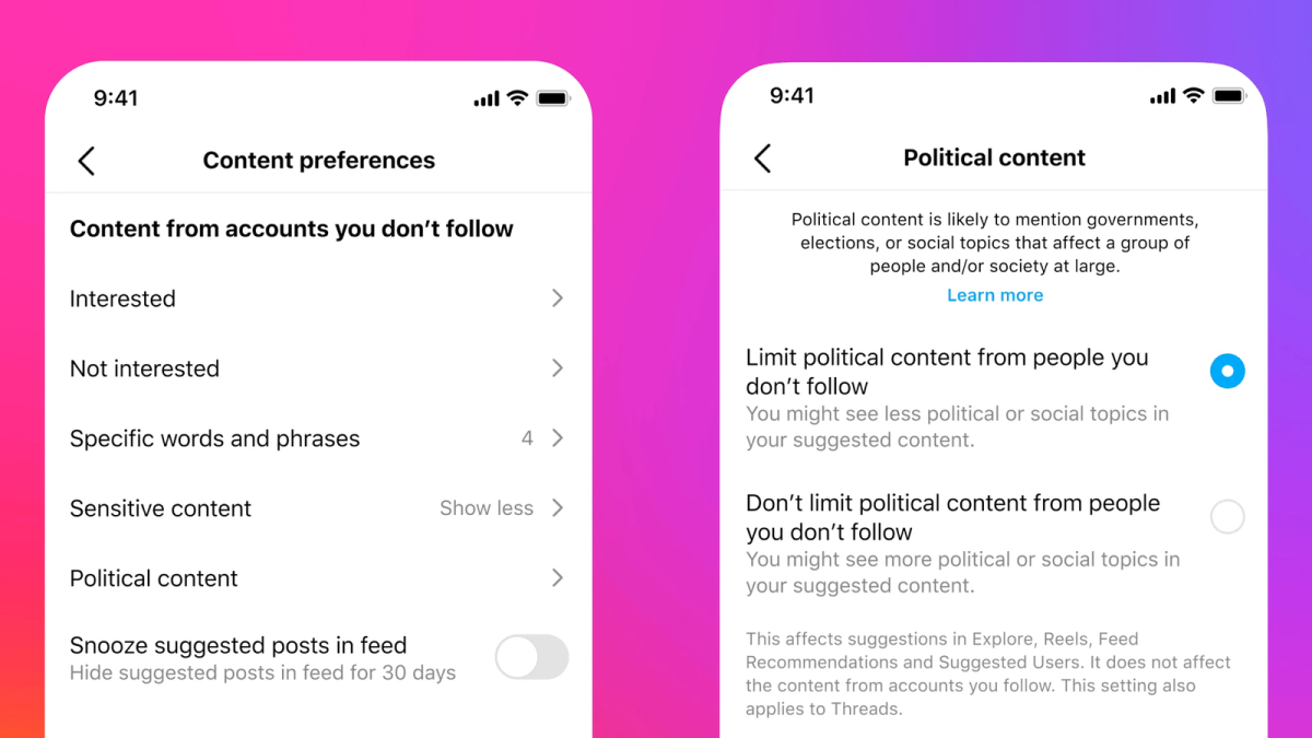 كيفية إيقاف Instagram من إخفاء المحتوى السياسي تلقائيًا