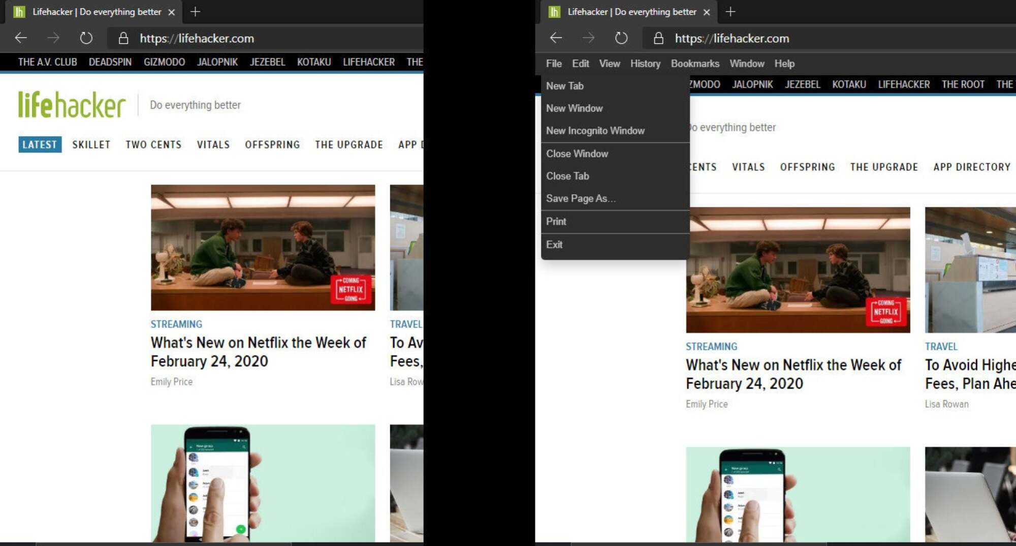 كيفية الحصول على شريط القوائم في Edge Chromium