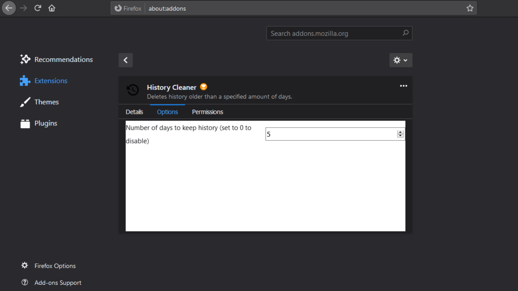 احذف سجل تصفح Firefox تلقائيًا باستخدام History Cleaner