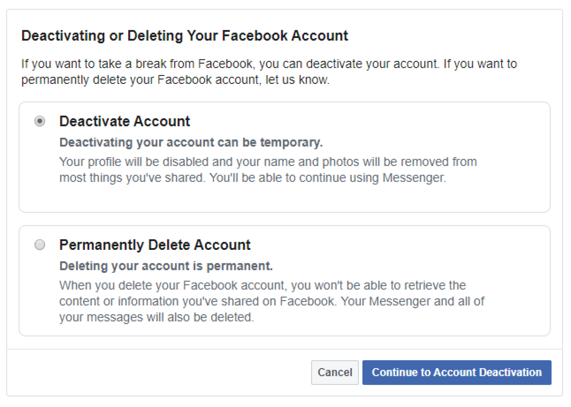 لماذا لا يمكنك إلغاء تنشيط حسابك على Facebook Messenger بعد الآن؟ لماذا لا يمكنك إلغاء تنشيط حسابك على Facebook Messenger بعد الآن؟
