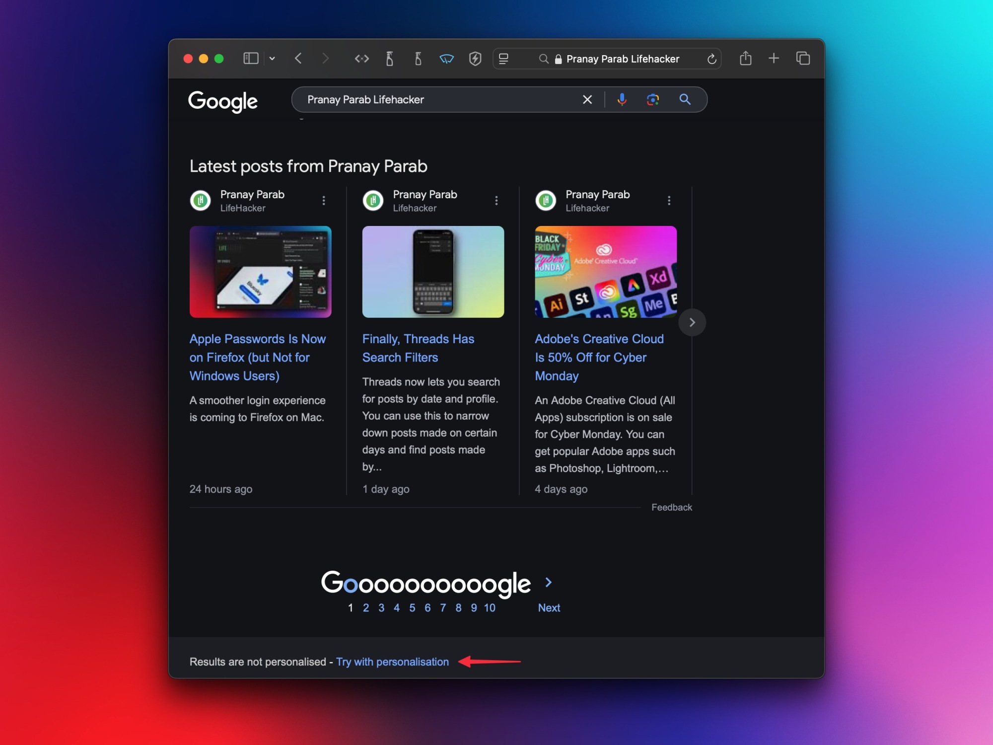 يمكنك منع Google من تخصيص نتائج البحث الخاصة بك يمكنك منع Google من تخصيص نتائج البحث الخاصة بك