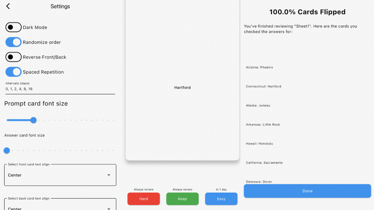 يقوم Flashcard Lab بإخراج الملبيات من صنع مواد الدراسة